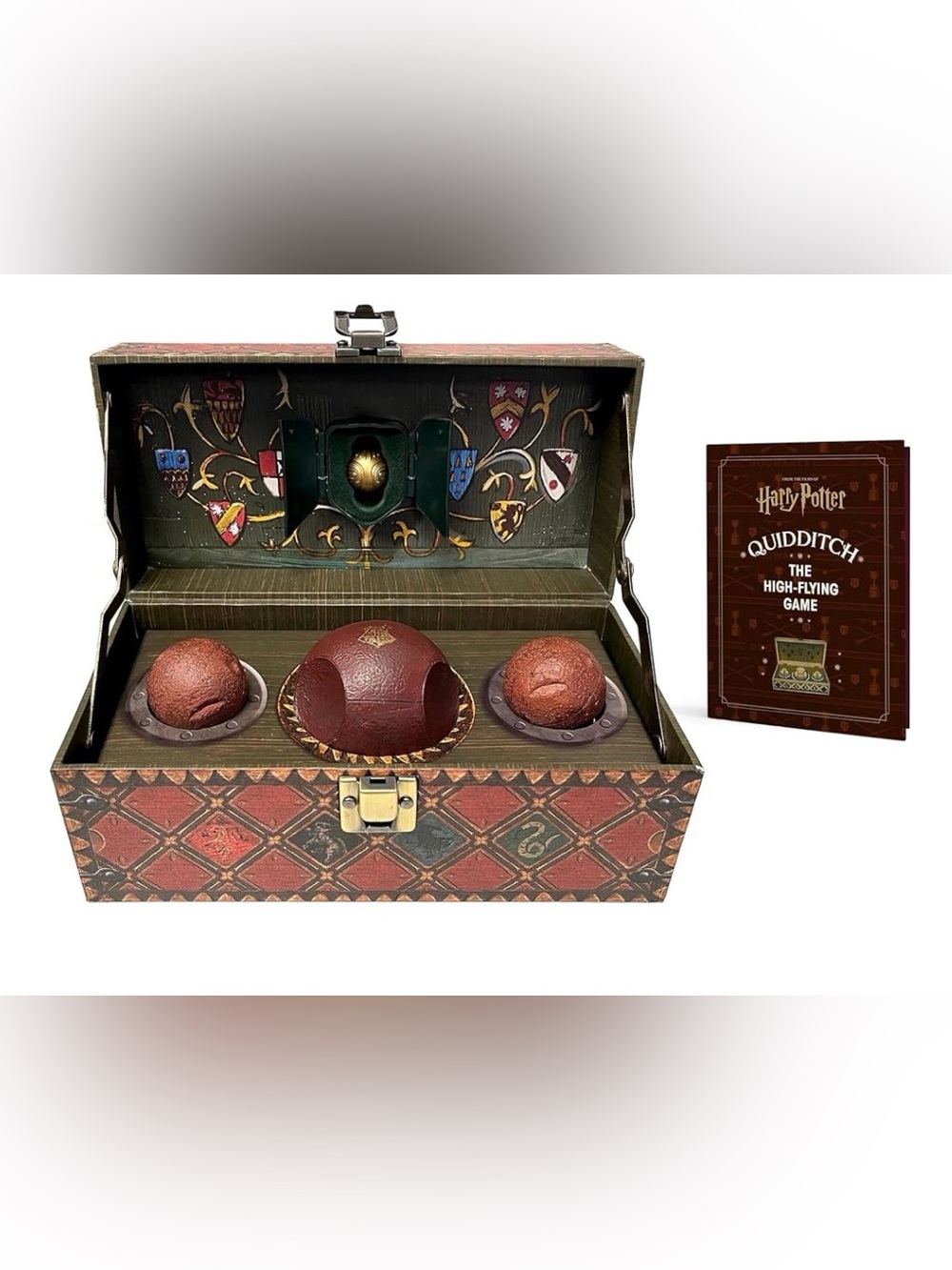 Collector's Decorative Storage Box with Brown & Red Spheres